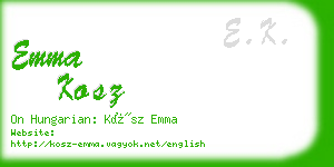 emma kosz business card